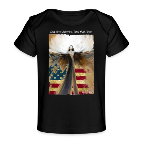 God bless America Angel_Strong color_white type - Baby Organic T-Shirt
