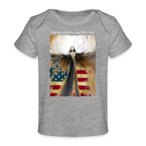 God bless America Angel_Strong color_white type - Baby Organic T-Shirt