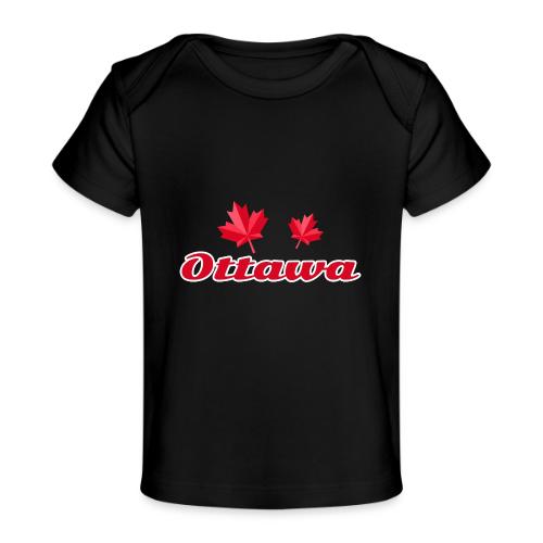 Ottawa with two red maple leaves - Baby Organic T-Shirt