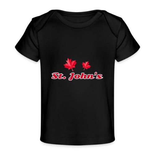 St. John's with two red maple leaves - Baby Organic T-Shirt