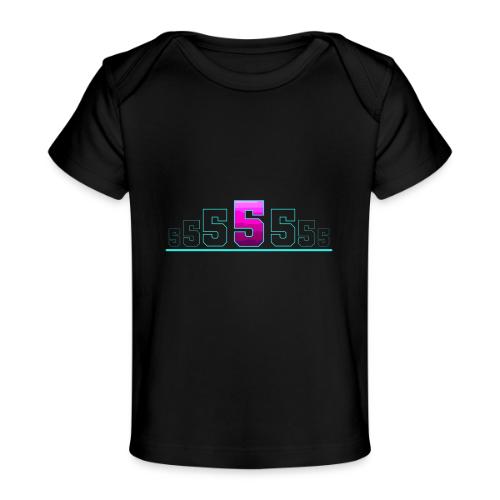 Number 5 in Magenta: Varsity Font - Baby Organic T-Shirt