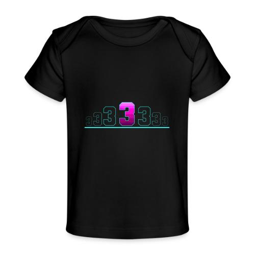 Number 3 in Magenta: Varsity Font - Baby Organic T-Shirt