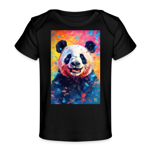 Paint Splatter Panda Bear - Baby Organic T-Shirt