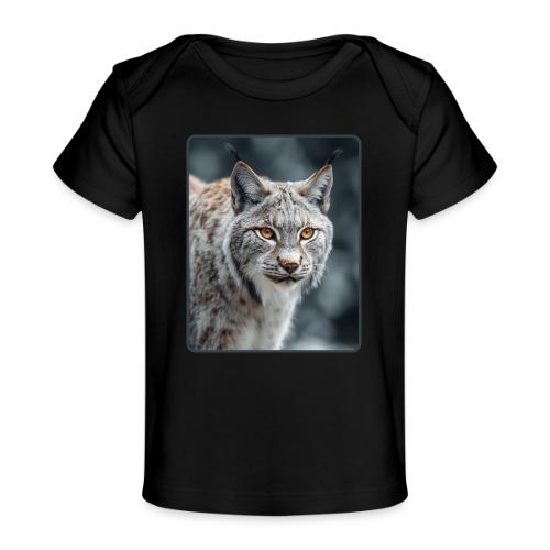 Lynx Portrait Piercing Eyes Design - Baby Organic T-Shirt