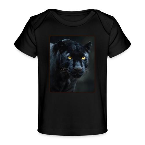 Black Panther Glowing Eyes Design - Baby Organic T-Shirt