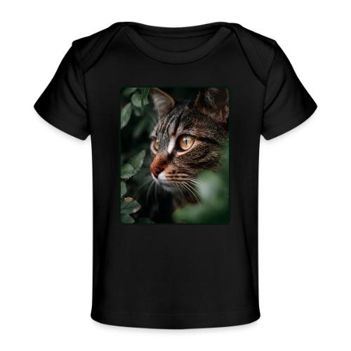 Tabby Cat Jungle Eyes Design - Baby Organic T-Shirt