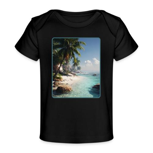 Tropical Beach Paradise Palm Design - Baby Organic T-Shirt