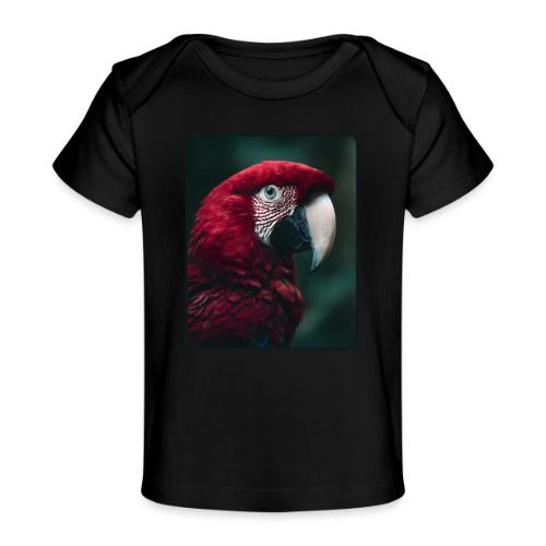 Red Green Macaw Bird Portrait Design - Baby Organic T-Shirt