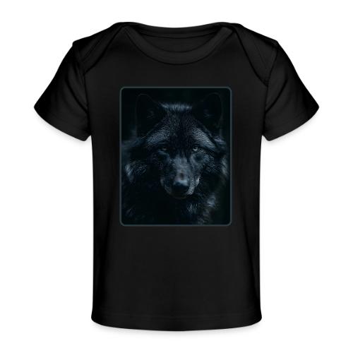 Black Wolf Intense Eyes Portrait Design - Baby Organic T-Shirt