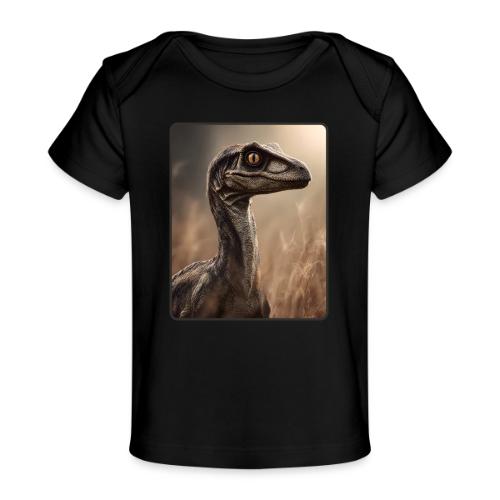 Velociraptor Feathered Portrait Design - Baby Organic T-Shirt