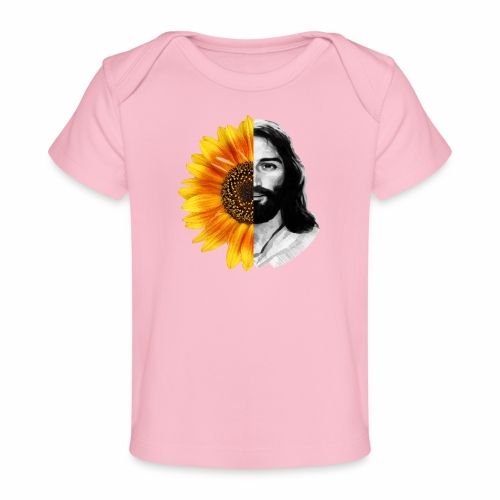 Jesus Christ Sunflower Christian God Faith Flower - Baby Organic T-Shirt