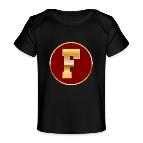 Letter F – Capital Varsity Alphabet Monogram - Baby Organic T-Shirt