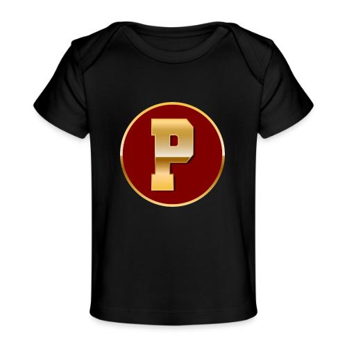 Letter P – Capital Varsity Alphabet Monogram - Baby Organic T-Shirt