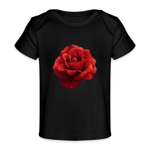 Rose: Crimson Dew Bloom - Baby Organic T-Shirt