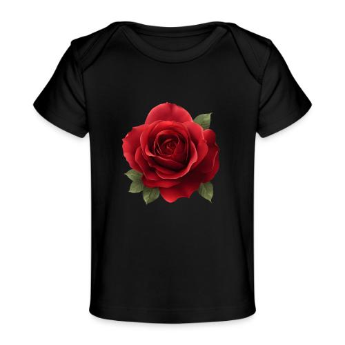 Rose: Crimson Bloom Elegance - Baby Organic T-Shirt