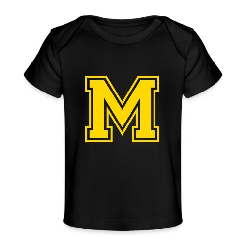 Letter M – Capital Athletic Alphabet Monogram - Baby Organic T-Shirt