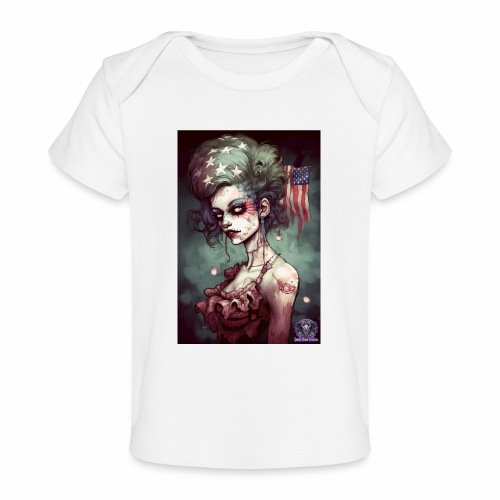 Patriotic Undead Zombie Caricature Girl #18 - Baby Organic T-Shirt