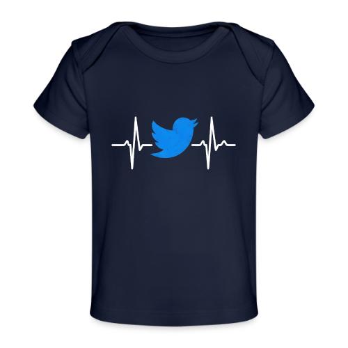 Social Media Heartbeat Blue Bird Graphic - Baby Organic T-Shirt