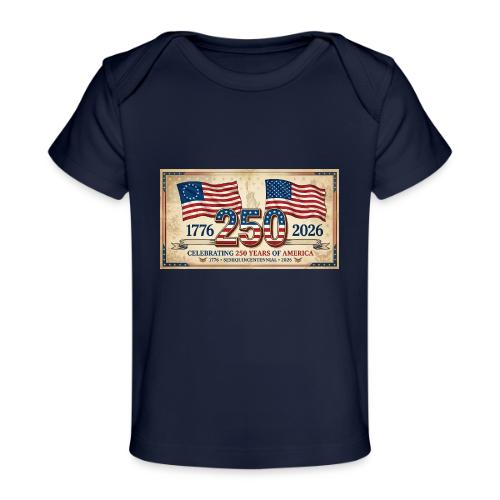 USA 250th Anniversary Flags Emblem - Baby Organic T-Shirt