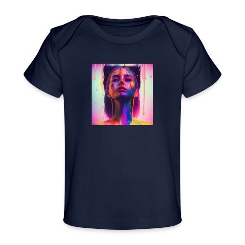 Waking Up on the Right Side of Bed - Drip Portrait - Baby Organic T-Shirt