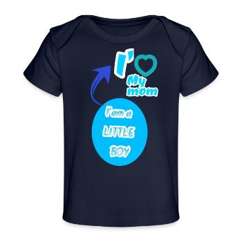 Pregnant Little Boy - Baby Organic T-Shirt - dark navy - Front