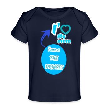 Pregnant Princess - Baby Organic T-Shirt - dark navy - Front
