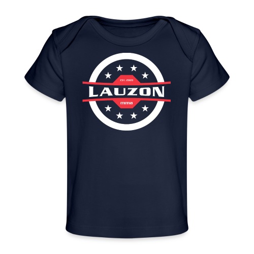 White on Black Lauzon MMA Logo w No Words - Baby Organic T-Shirt