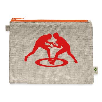 Wrestling, freestyle wrestling - Hemp Carry All Pouch - natural/orange - Front