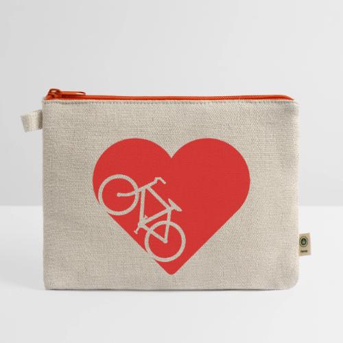 Bike in heart - Hemp Carry All Pouch