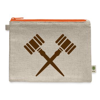 gavel crossed - Hemp Carry All Pouch - natural/orange - Front