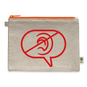 No hear icon speech - Hemp Carry All Pouch - natural/orange - Front
