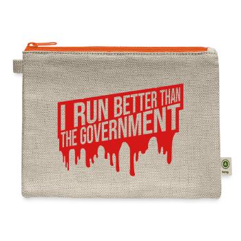 run better than government - Hemp Carry All Pouch - natural/orange - Front