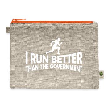 run better than government - Hemp Carry All Pouch - natural/orange - Front