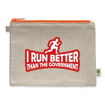 run better than government - Hemp Carry All Pouch - natural/orange - Front