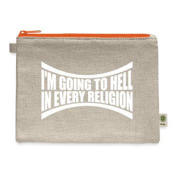 im going to hell - Hemp Carry All Pouch - natural/orange - Front