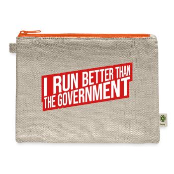 run better than government - Hemp Carry All Pouch - natural/orange - Front