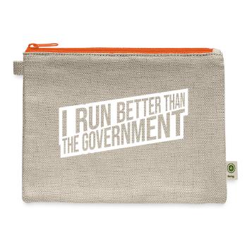 run better than government - Hemp Carry All Pouch - natural/orange - Front