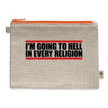 im going to hell - Hemp Carry All Pouch - natural/orange - Front