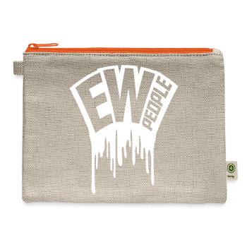 ew people funny quote - Hemp Carry All Pouch - natural/orange - Front