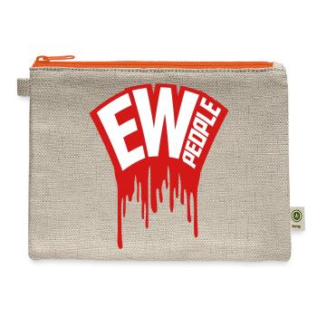 ew people funny quote - Hemp Carry All Pouch - natural/orange - Front