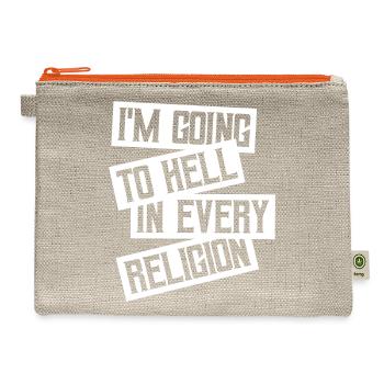 im going to hell - Hemp Carry All Pouch - natural/orange - Front