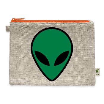 Alien Face - Hemp Carry All Pouch - natural/orange - Front