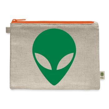 Alien Face - Hemp Carry All Pouch - natural/orange - Front