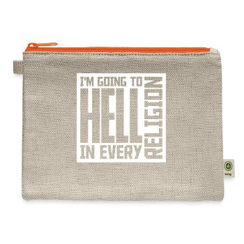 im going to hell - Hemp Carry All Pouch - natural/orange - Front