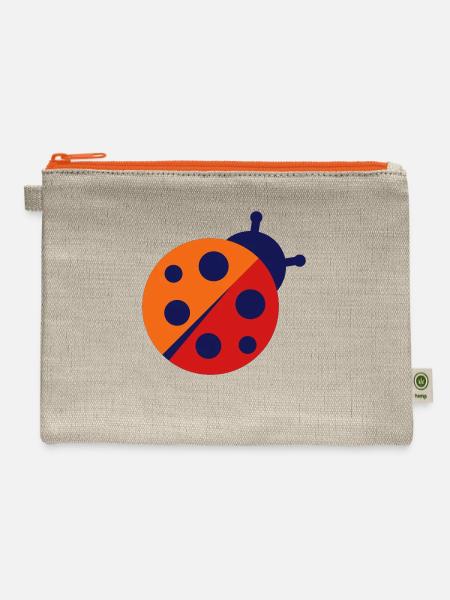 lady bug - Hemp Carry All Pouch - natural/orange