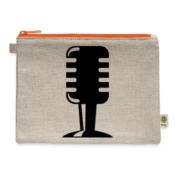 microphone micro music DJ - Hemp Carry All Pouch - natural/orange - Front