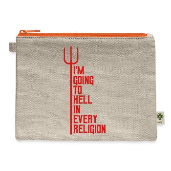 im going to hell - Hemp Carry All Pouch - natural/orange - Front
