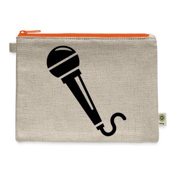 microphone music singer present - Hemp Carry All Pouch - natural/orange - Front