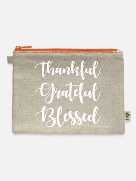 thanksgiving - Hemp Carry All Pouch - natural/orange