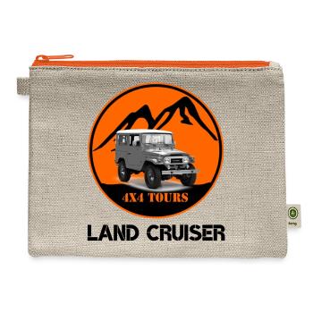 Toyota Land Cruiser J40 Off-Road Car - Hemp Carry All Pouch - natural/orange - Front